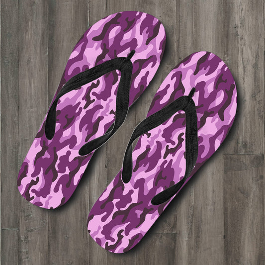 Purple Camouflage Flip Flops