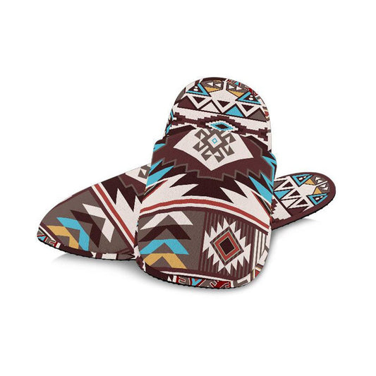 Brown Boho Aztec Slippers