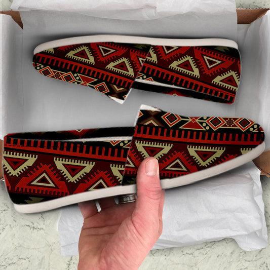 Red & Brown Boho Aztec Casual Shoes