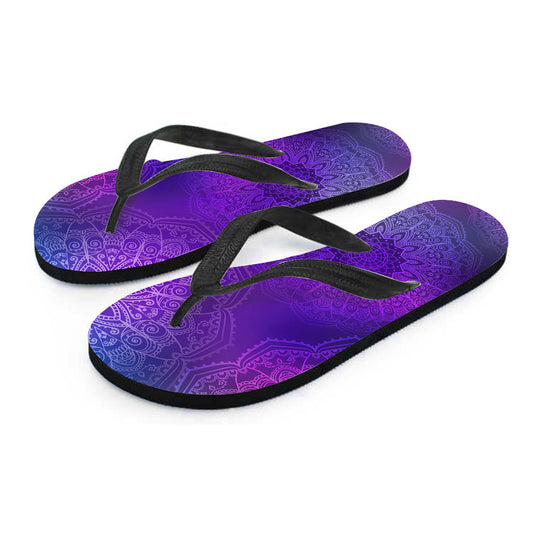 Purple Mandalas Flip Flops