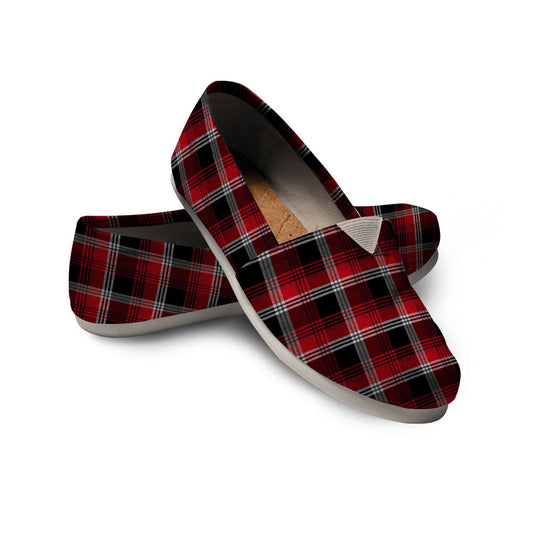 Red Plaid Casual Shoes