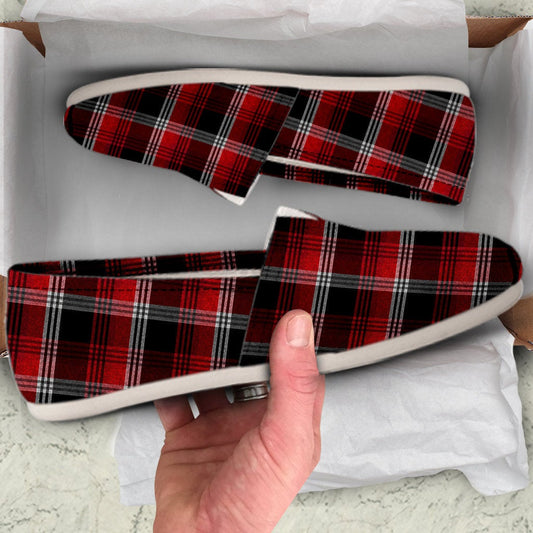 Red Plaid Casual Shoes