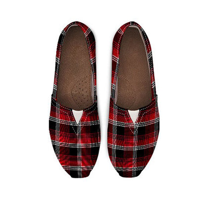 Red Plaid Casual Shoes