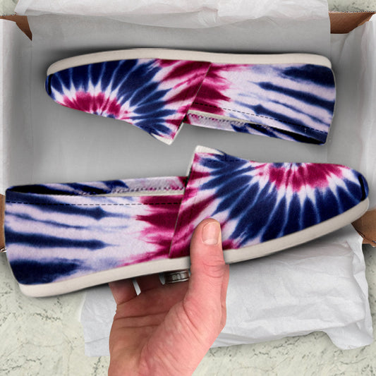 Red, White & Blue Tie Dye Casual Shoes