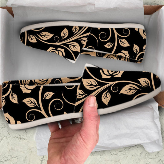 Tan Floral Decor Casual Shoes