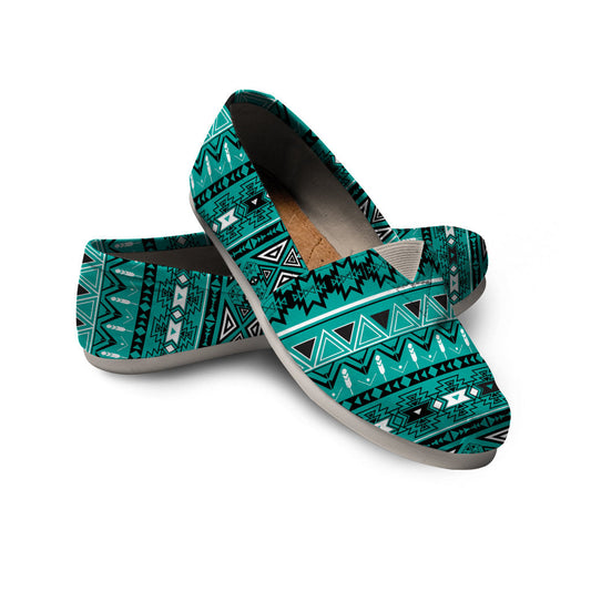 Teal Green Boho Aztec Casual Shoes