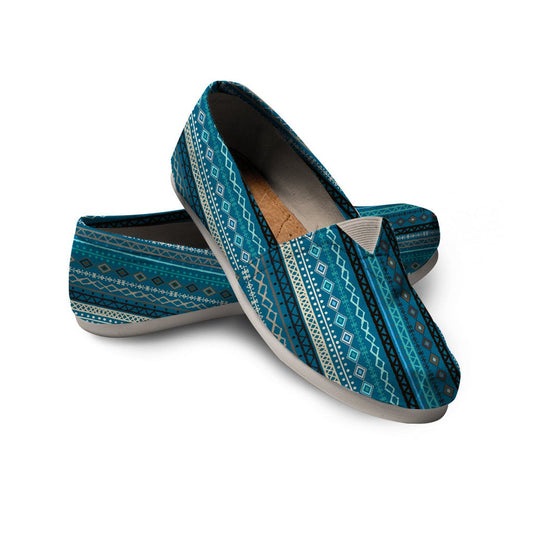 Teal Boho Stripes Decor Casual Shoes