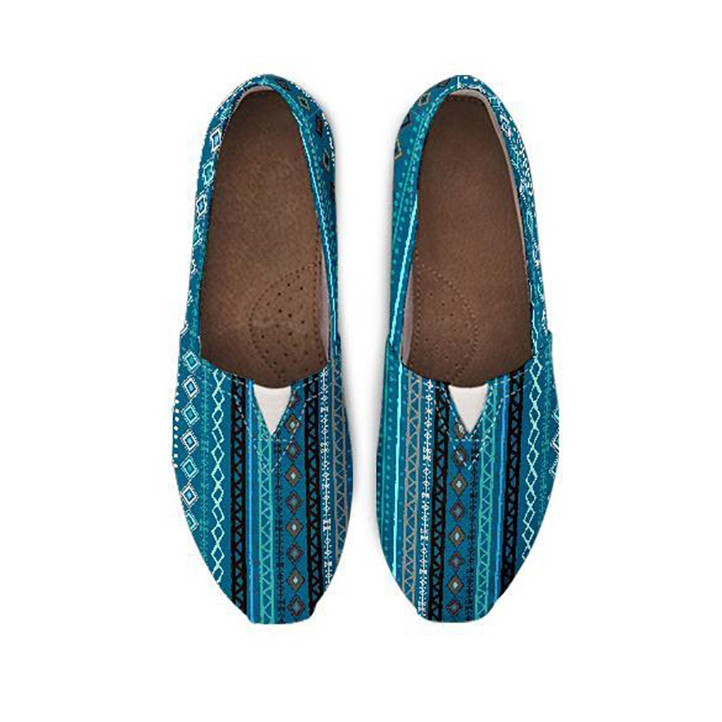 Teal Boho Stripes Decor Casual Shoes