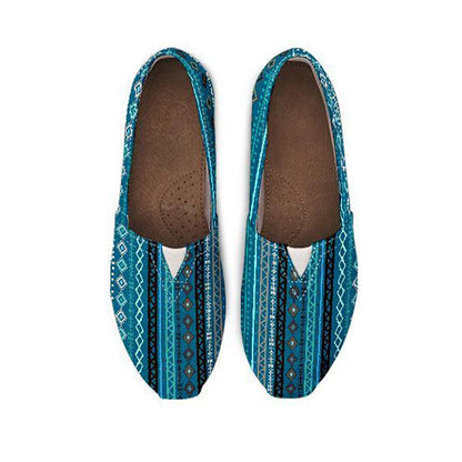 Teal Boho Stripes Decor Casual Shoes