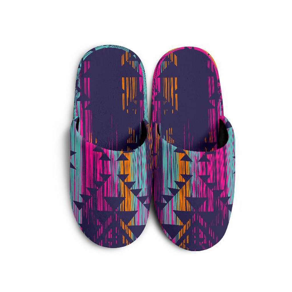 Colorful Boho Aztec Streaks Slippers