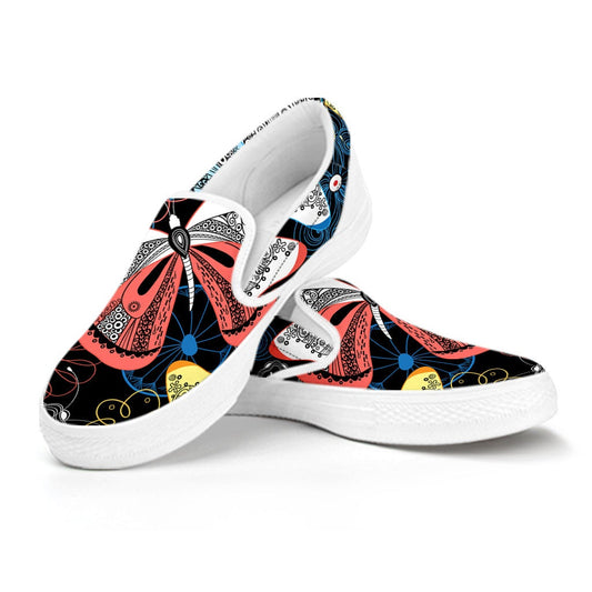 Colorful Butterflies Decor Slip On Shoes