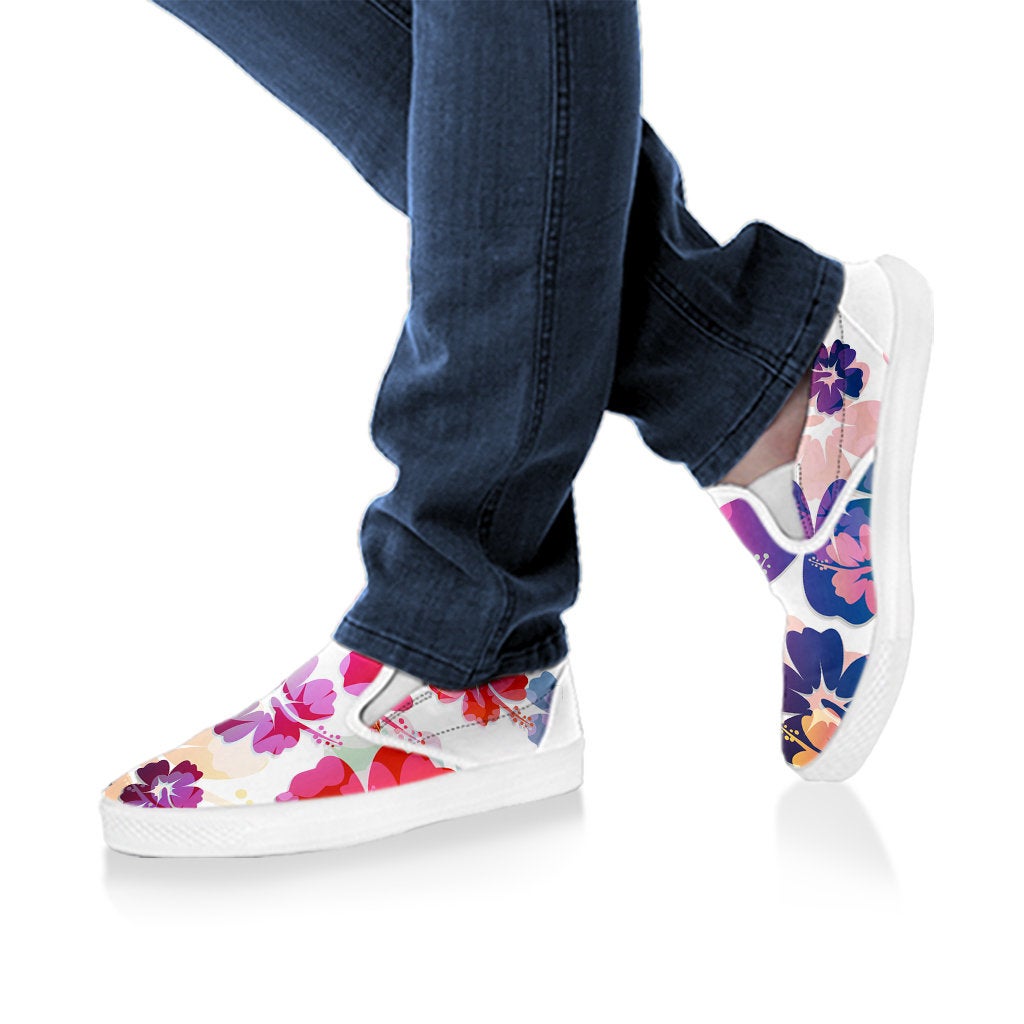 Colorful Aloha Flowers Slip On Shoes