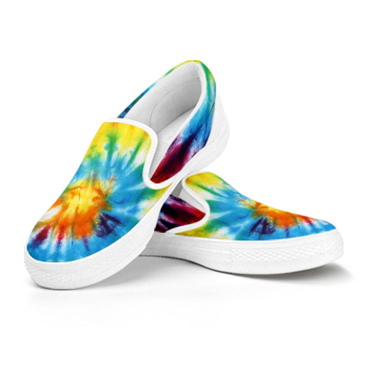 Colorful Tie Dye Abstract Art Slip On Shoes