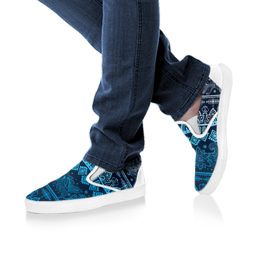 Blue Boho Chic Bohemian Slip On Shoes