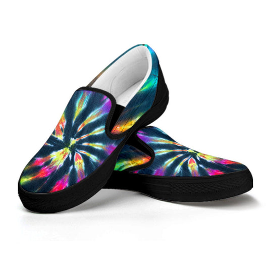 Colorful neon Tie Dye Print Slip On Shoes