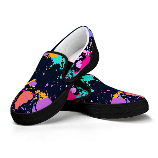 Colorful Paint Drip Abstract Art Slip On Shoes