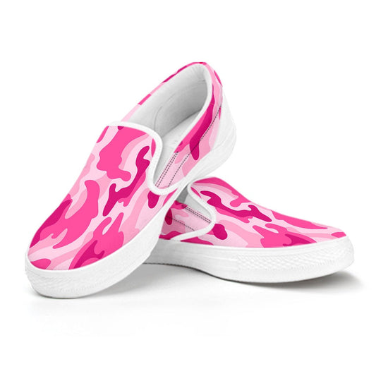 Pink Camouflage Slip On Shoes