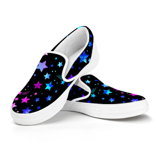 Pink Purple Stars Slip On Shoes