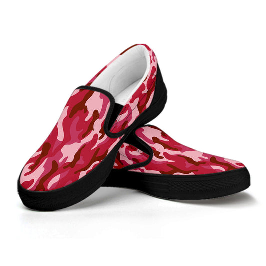 Red Camouflage Slip On Shoes