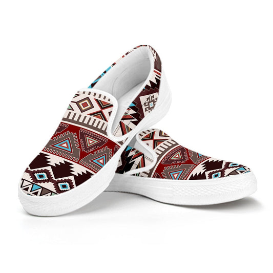 Brown Boho Chic Bohemian Aztec Slip On Shoes