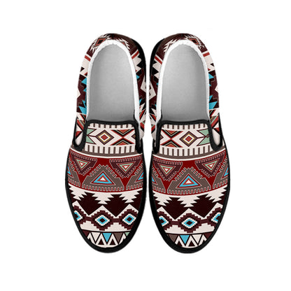 Brown Boho Chic Bohemian Aztec Slip On Shoes