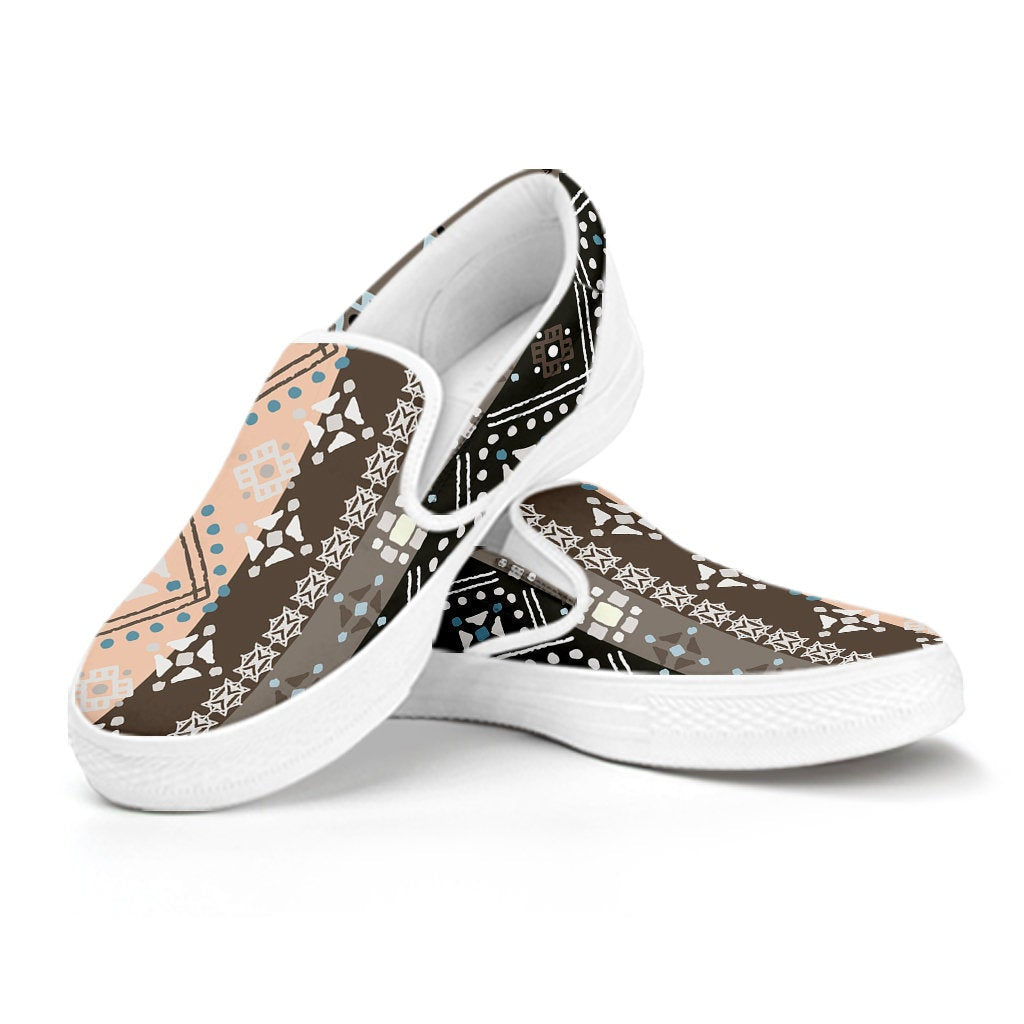 Brown Boho Chic Bohemian Ethnic Slip On Shoes
