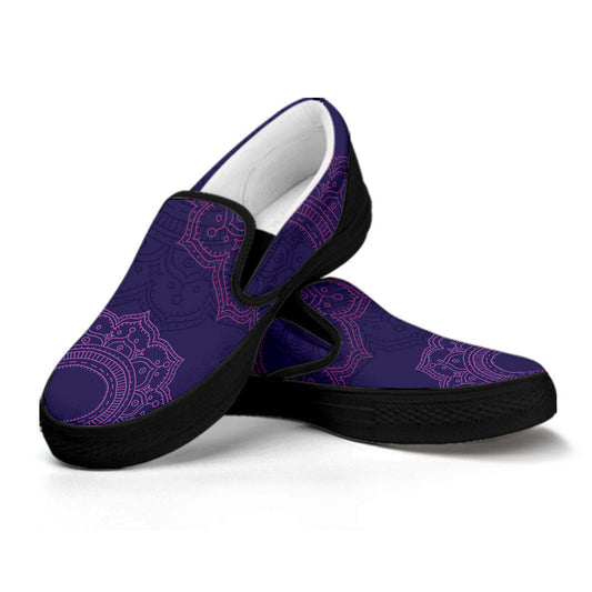 Purple Mandalas Slip On Shoes