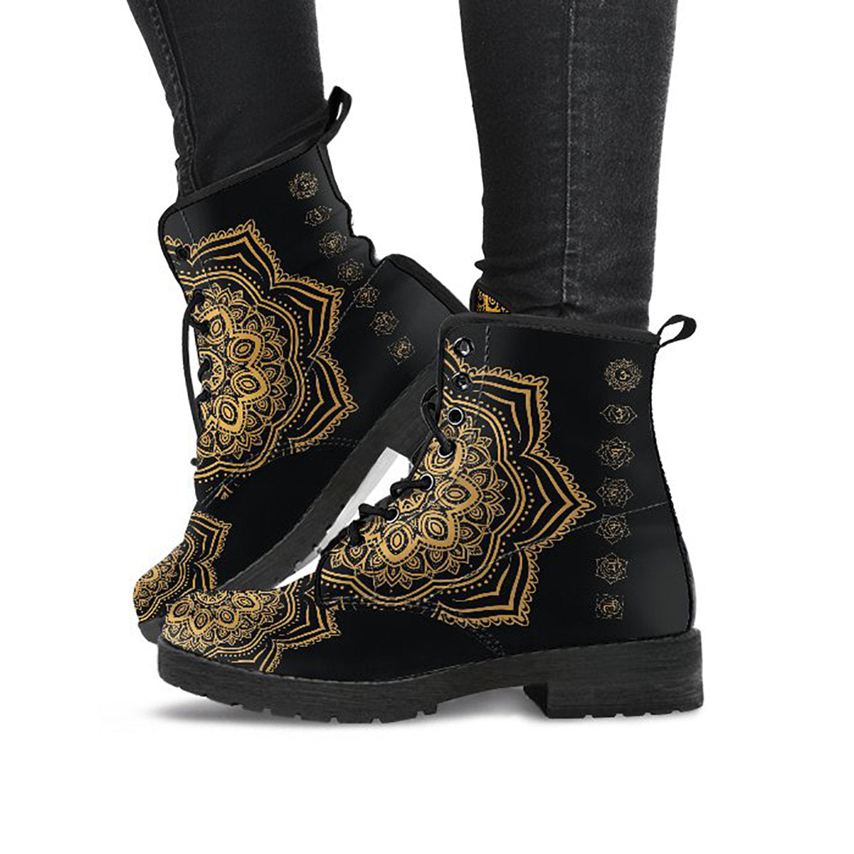 Gold Chakra Mandala Printed Boots product image