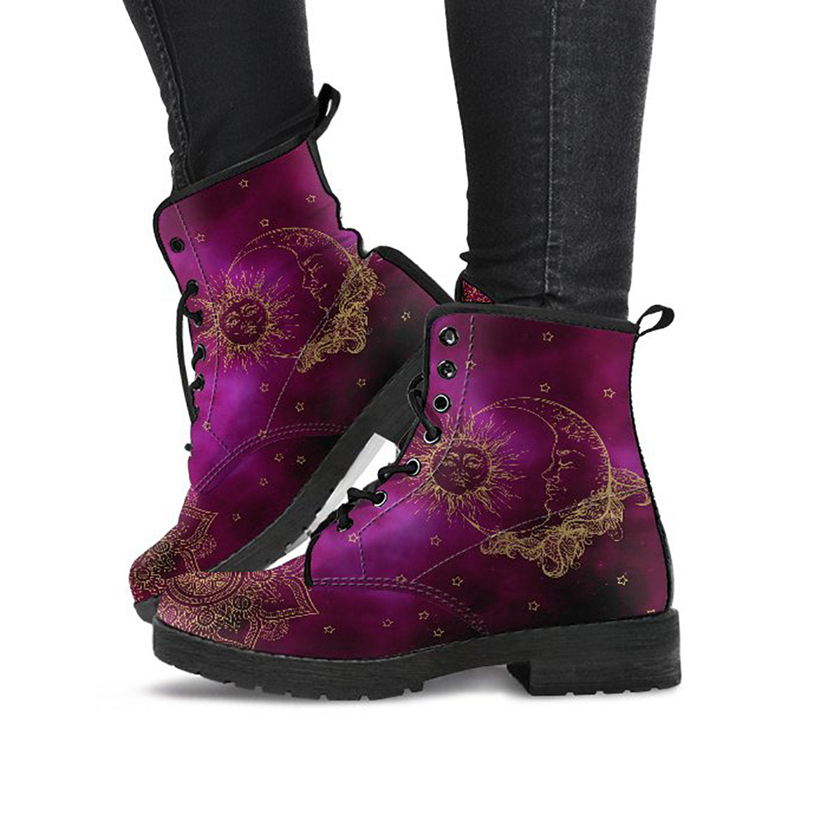 Purple Sun & Moon Printed Boots product image