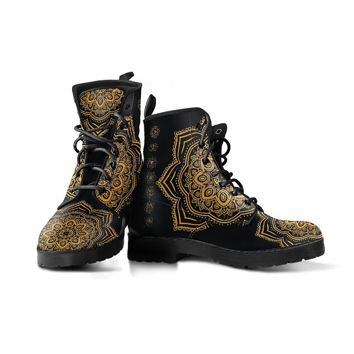 Gold Chakra Mandala Printed Boots