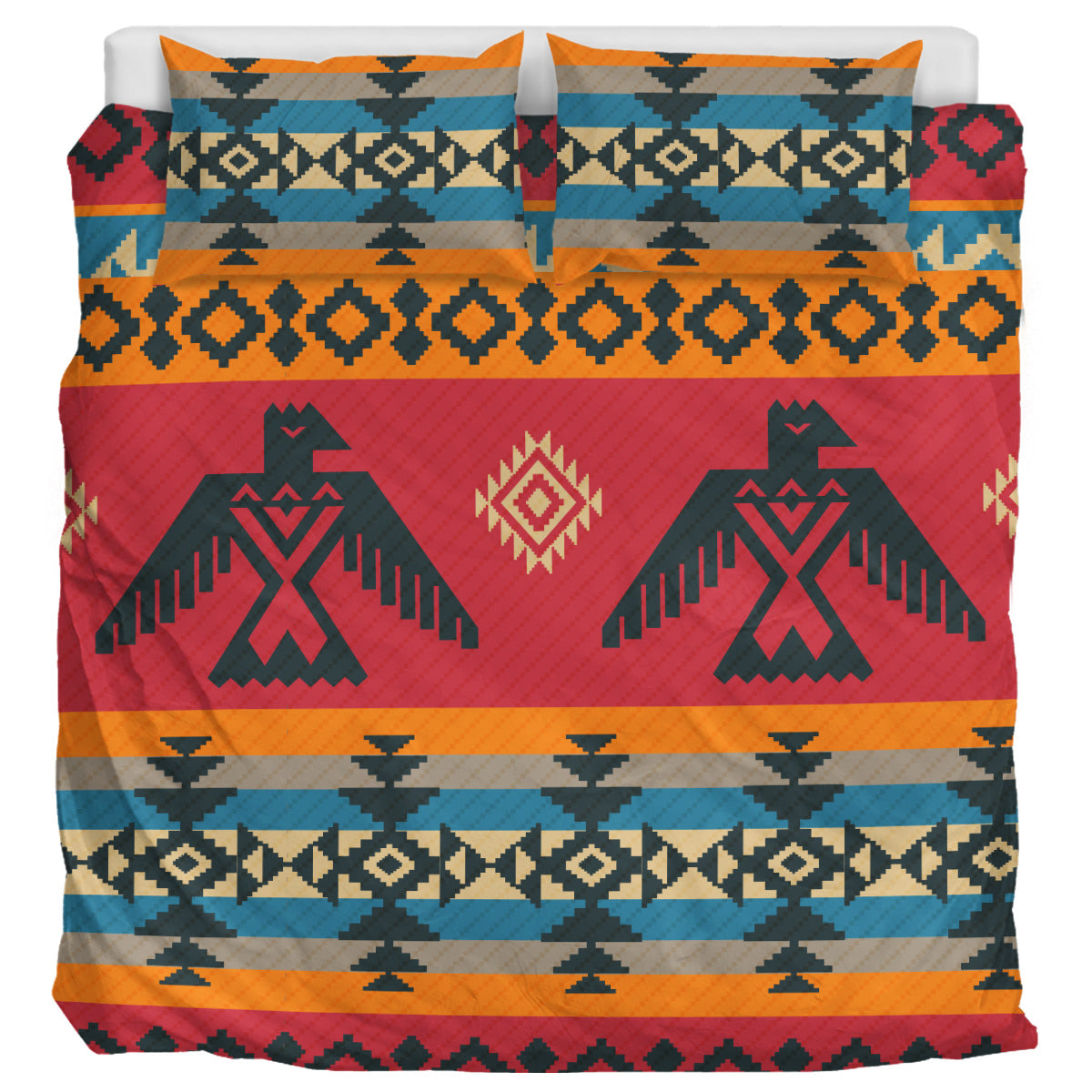 Ethnic Eagles Printed Bedding Set
