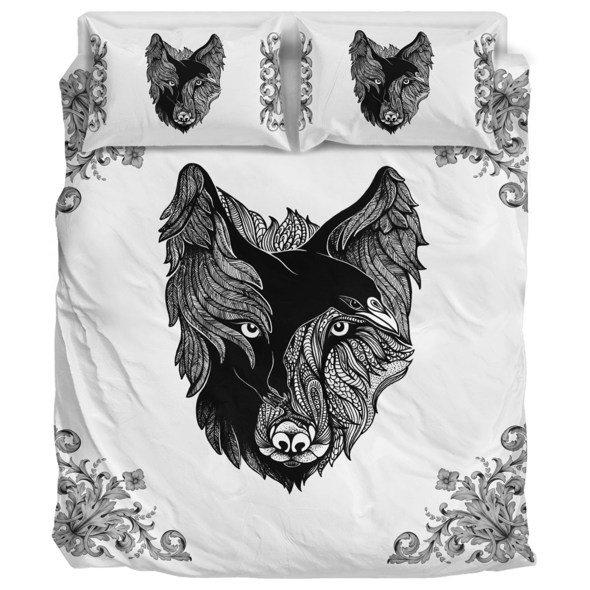 Wolf and Raven Printed Bedding Set