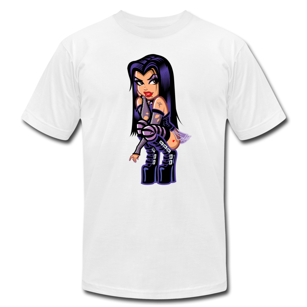 Cut Purple Cartoon Girl - white