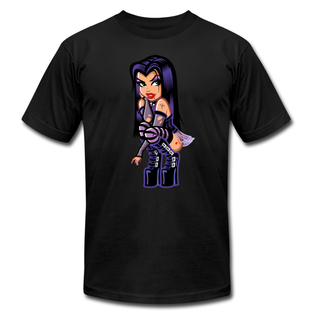 Cut Purple Cartoon Girl - black