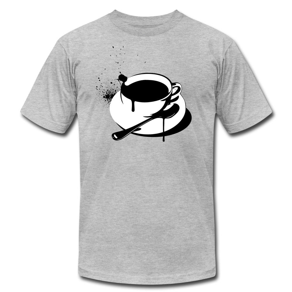 Black & White Cup of Coffee T-Shirt - heather gray