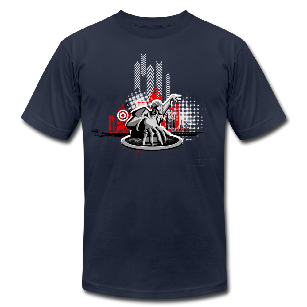Abstract DJ Mixing T-Shirt - navy