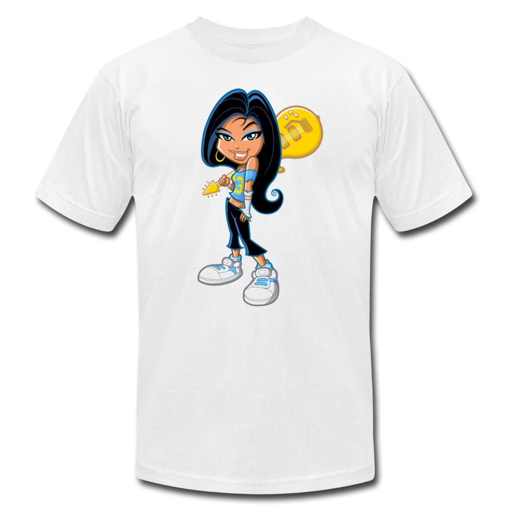 Cartoon Girl with Guitar T-Shirt - white