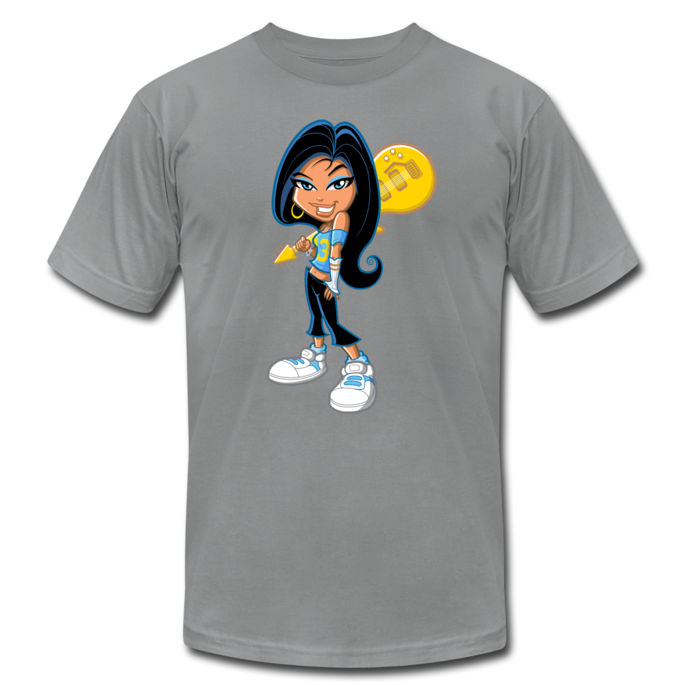 Cartoon Girl with Guitar T-Shirt - slate