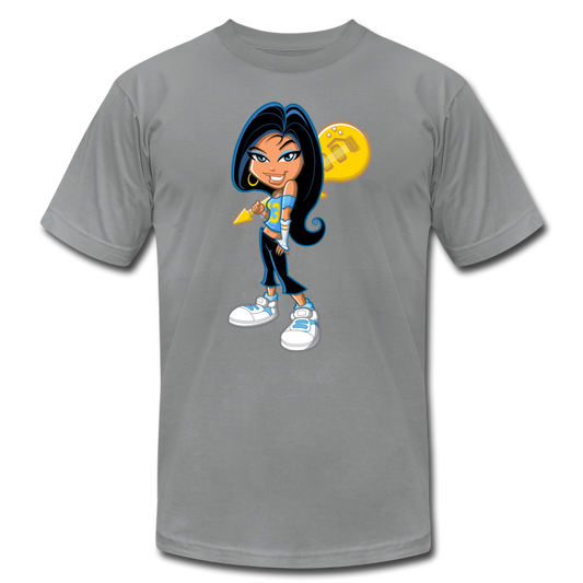 Cartoon Girl with Guitar T-Shirt - slate