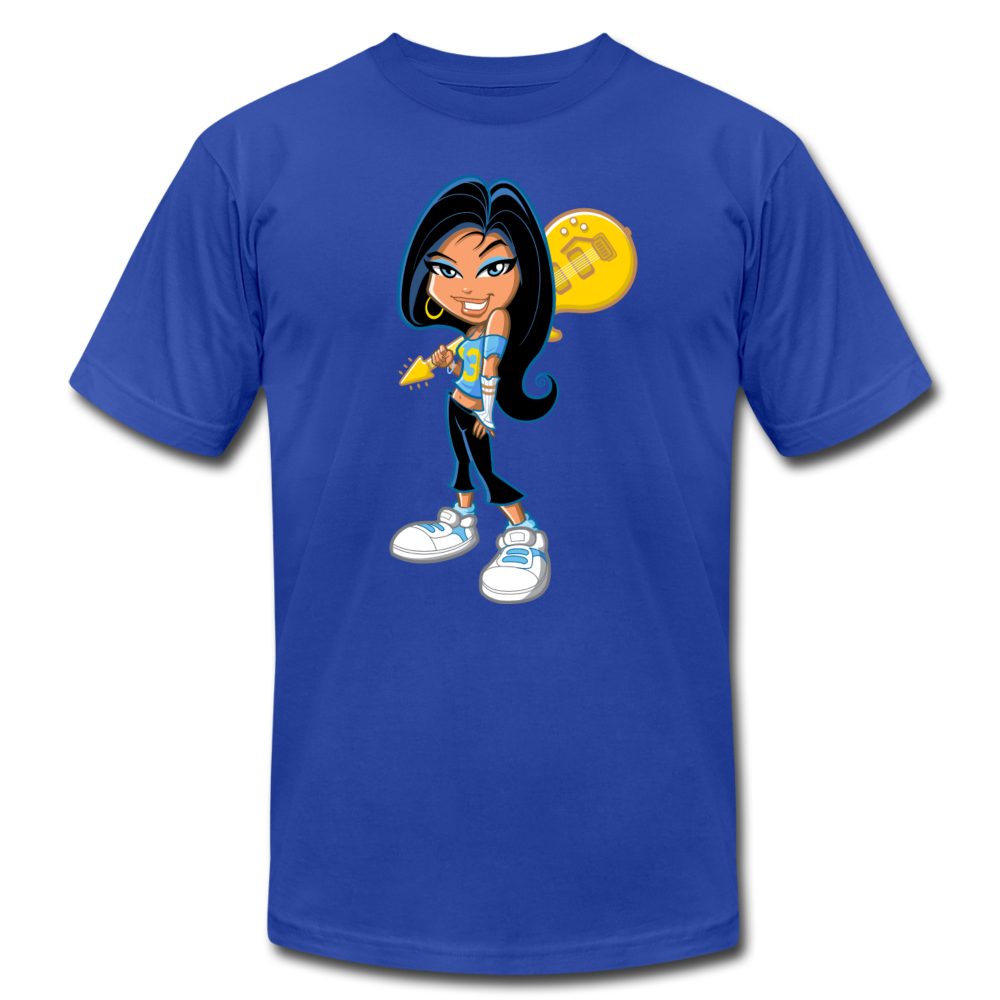 Cartoon Girl with Guitar T-Shirt - royal blue