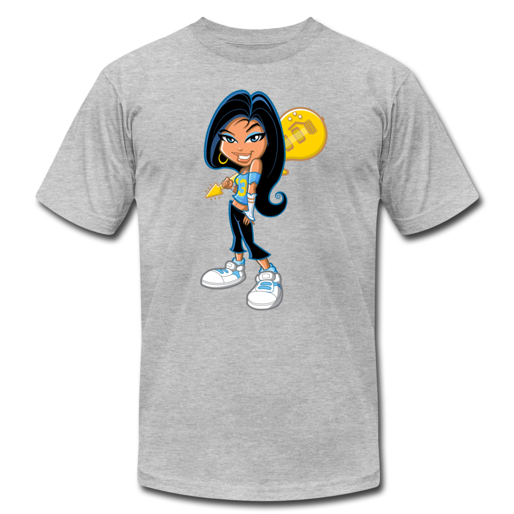 Cartoon Girl with Guitar T-Shirt - heather gray