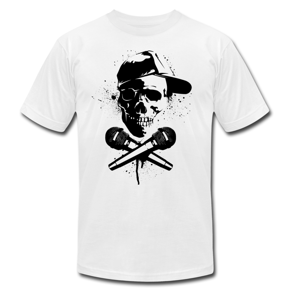Hip Hop Skull & Cross Microphones T-Shirt - white