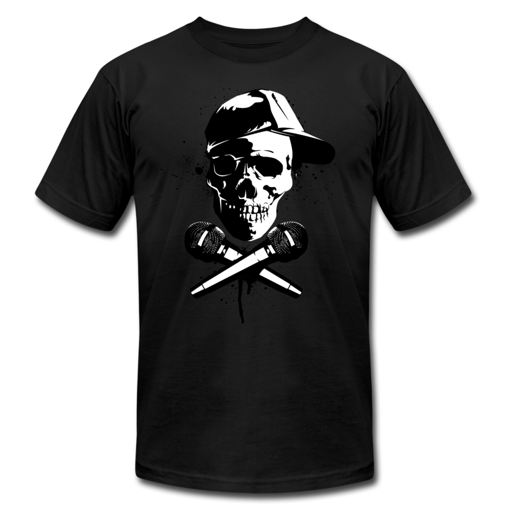 Hip Hop Skull & Cross Microphones T-Shirt - black