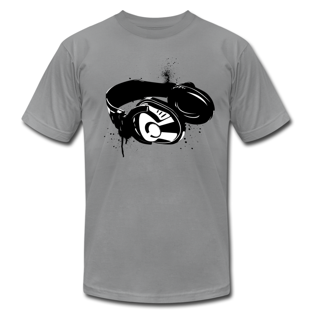 Black & White Head Phones T-Shirt - slate