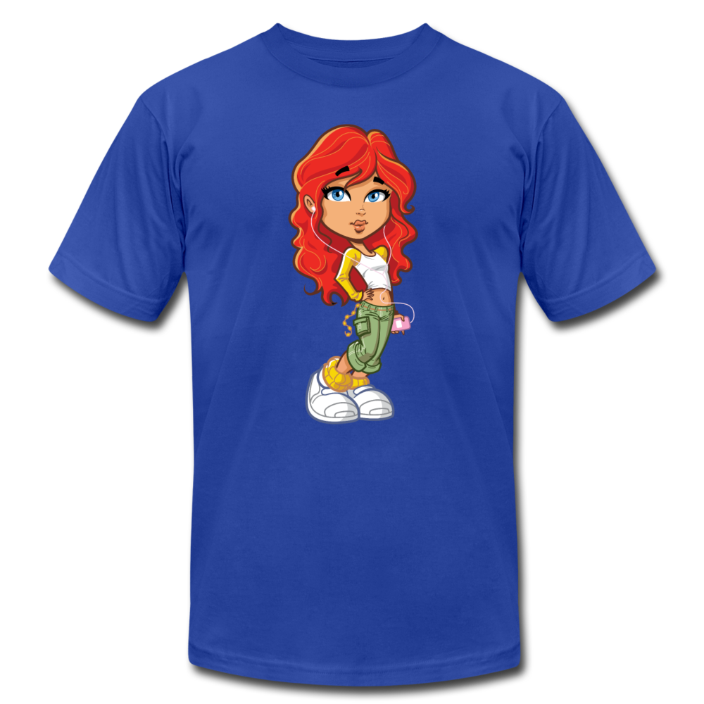 Cartoon Girl T-Shirt - royal blue