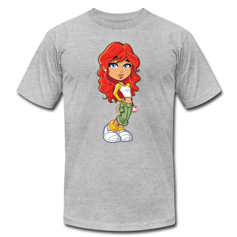 Cartoon Girl T-Shirt - heather gray