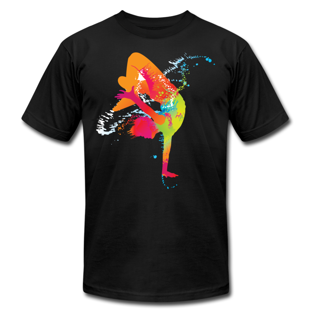 Colorful Abstract B-Boy Dancer T-Shirt - black