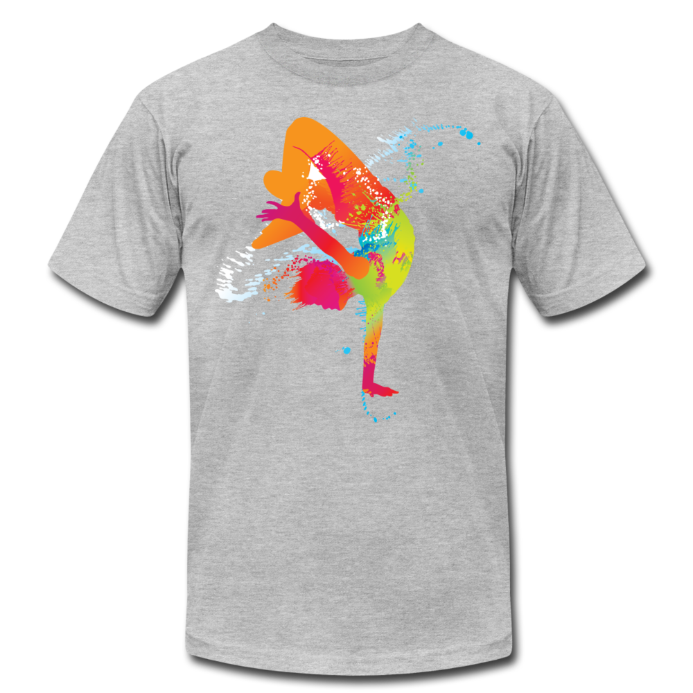 Colorful Abstract B-Boy Dancer T-Shirt - heather gray