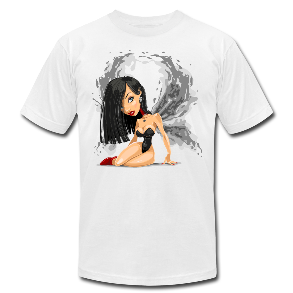 Girl Wings Cartoon T-Shirt - white