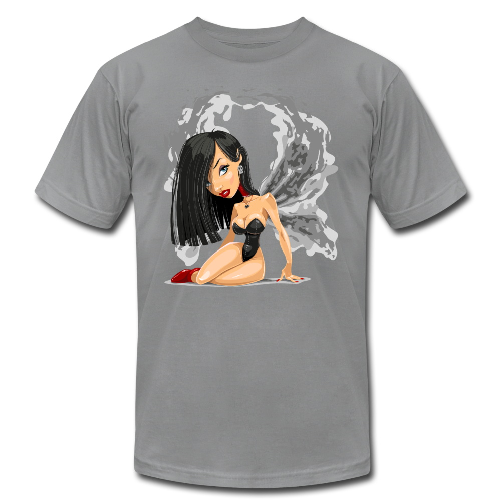Girl Wings Cartoon T-Shirt - slate